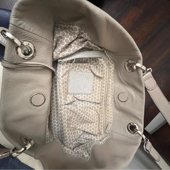 BRIGHTON Color Block Stripes Leather Extra Large Shoulder Tote Bag - Picture 9 of 12